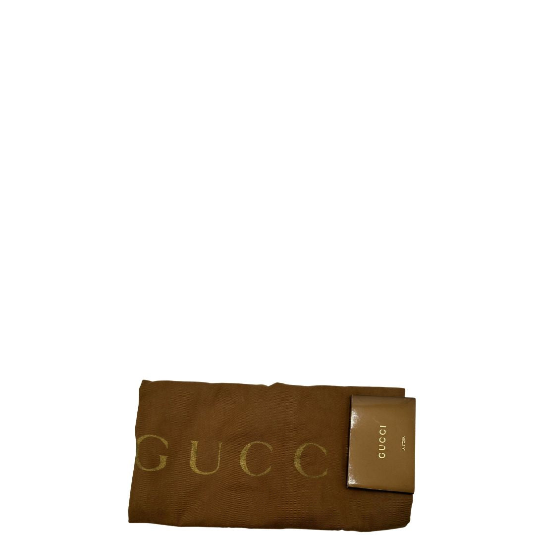 dustbag Bauletto Gucci GG Boston con finiture in pelle marroni, di lusso, originale, ottime condizioni.