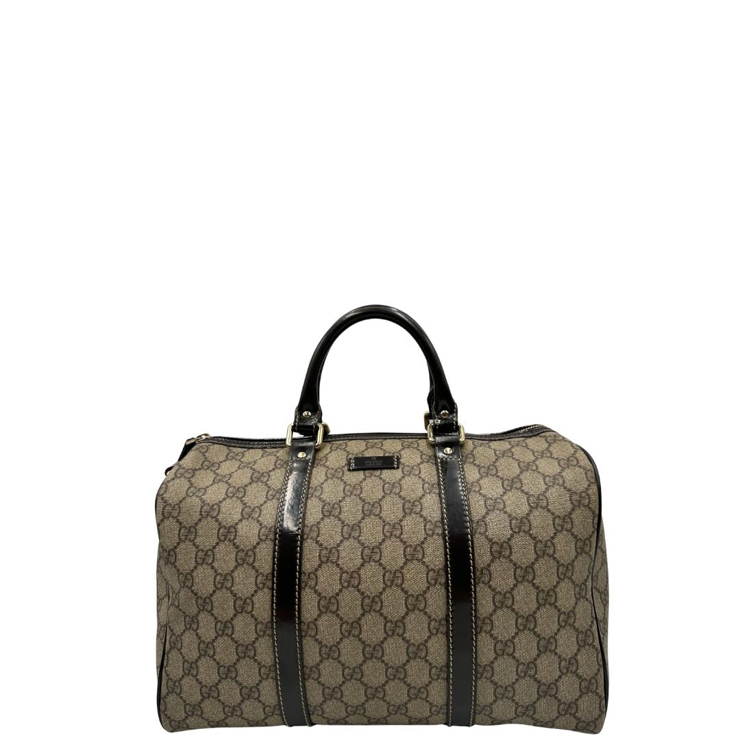 front Bauletto Gucci GG Boston con finiture in pelle marroni, di lusso, originale, ottime condizioni. 