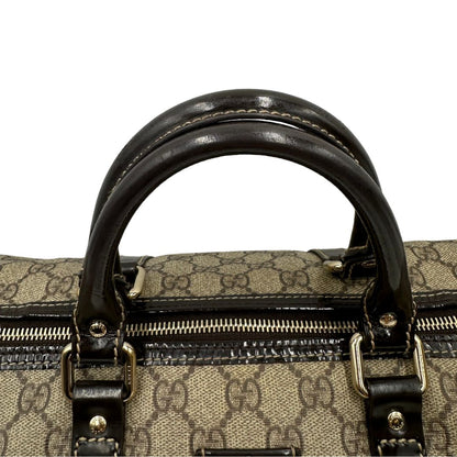 manici Bauletto Gucci GG Boston con finiture in pelle marroni, di lusso, originale, ottime condizioni. 