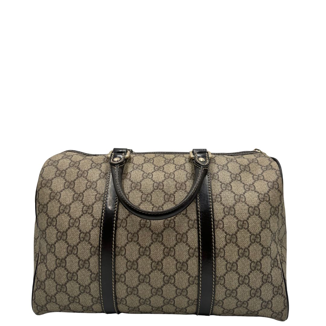 retro Bauletto Gucci GG Boston con finiture in pelle marroni, di lusso, originale, ottime condizioni.