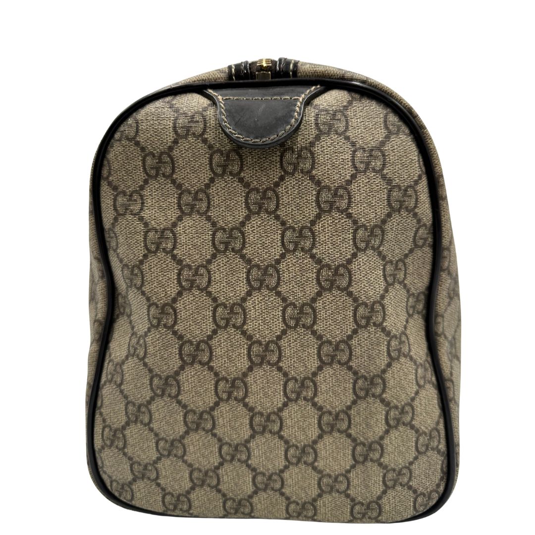 lato Bauletto Gucci GG Boston con finiture in pelle marroni, di lusso, originale, ottime condizioni. 