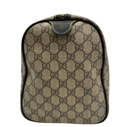 lato Bauletto Gucci GG Boston con finiture in pelle marroni, di lusso, originale, ottime condizioni. 