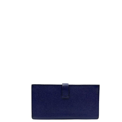 retro  Portafoglio Hermès in pelle blu con iconica chiusura ad ''H'', di lusso, originale, ottime condizioni, usato. 