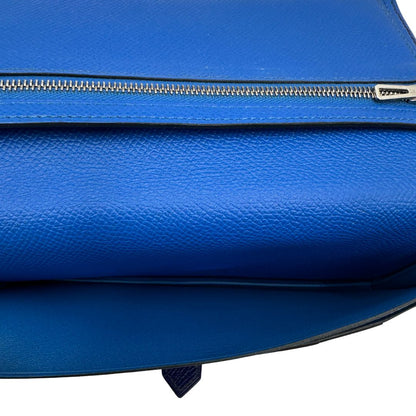  interno Portafoglio Hermès in pelle blu con iconica chiusura ad ''H'', di lusso, originale, ottime condizioni, usato.