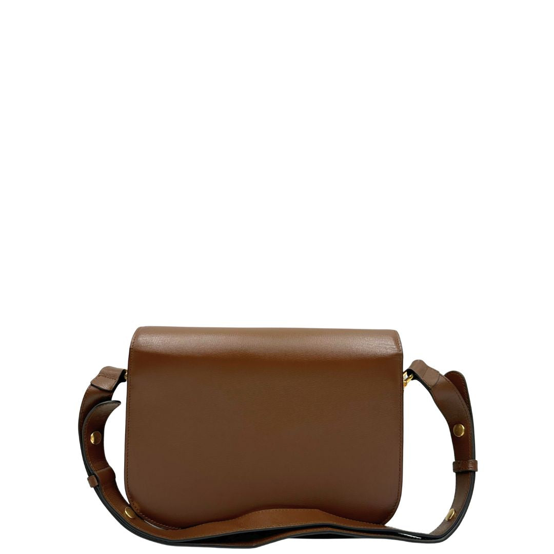  Borsa Gucci in pelle marrone con dettaglio Horsebit sulla chiusura, di lusso, originale, ottime condizioni, usata