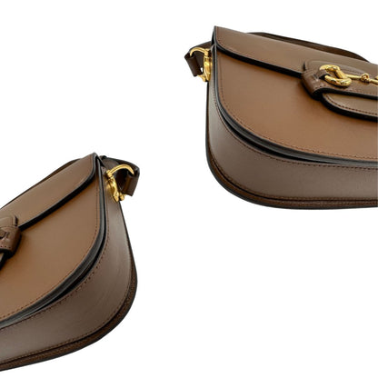  Borsa Gucci in pelle marrone con dettaglio Horsebit sulla chiusura, di lusso, originale, ottime condizioni, usata