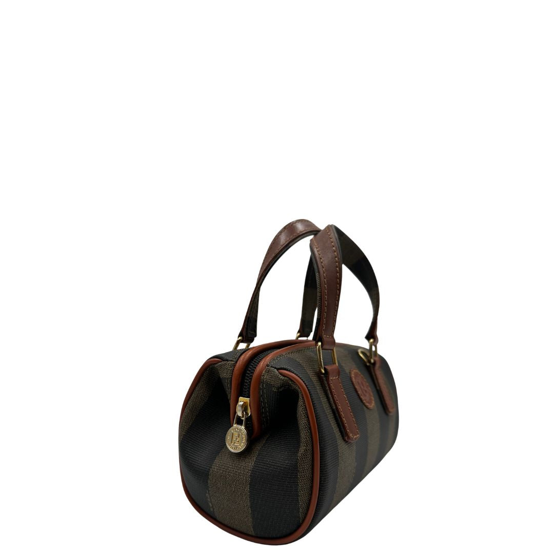  Bauletto Fendi mini trama Pequin, da portare a mano, di lusso, originale, ottime condizioni, usato.