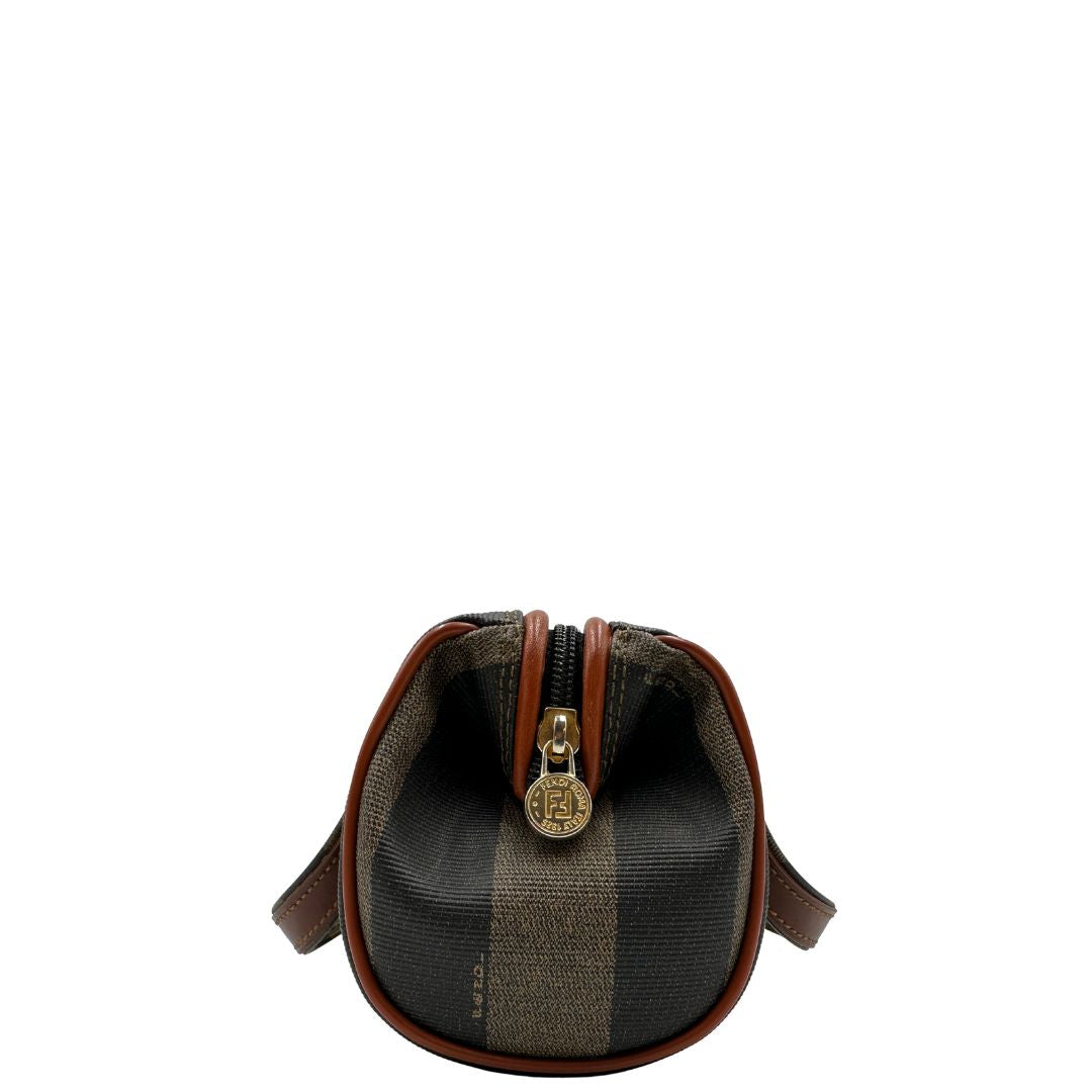  Bauletto Fendi mini trama Pequin, da portare a mano, di lusso, originale, ottime condizioni, usato.