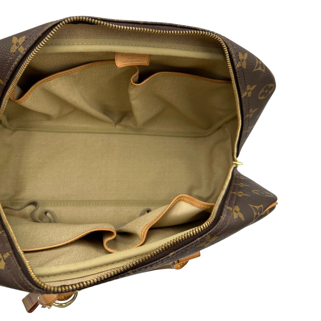 interno Borsa LV Deauville in tela monogram e vacchetta naturale, di lusso, originale, ottime condizioni.