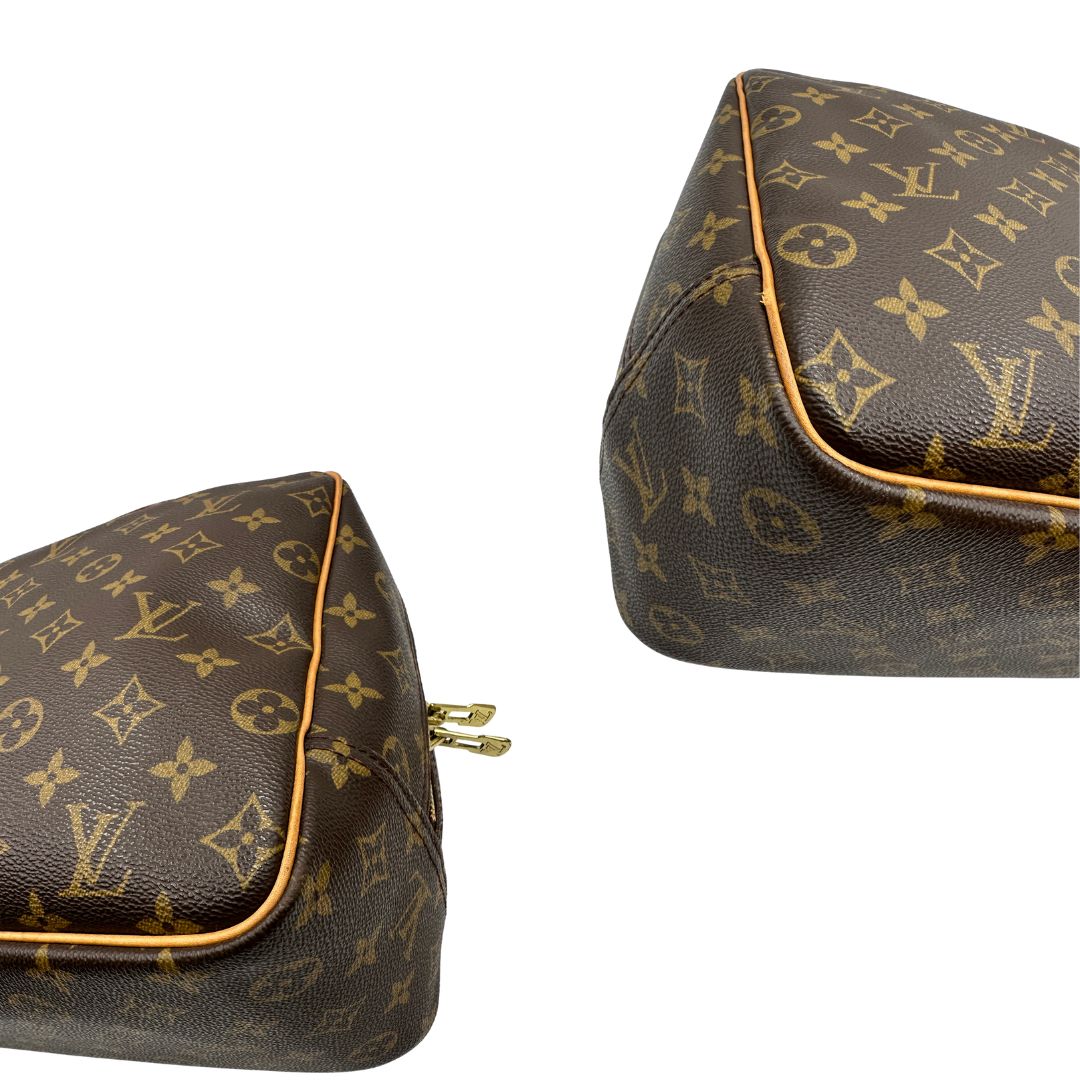 Borsa LV Deauville in tela monogram e vacchetta naturale, di lusso, originale, ottime condizioni.