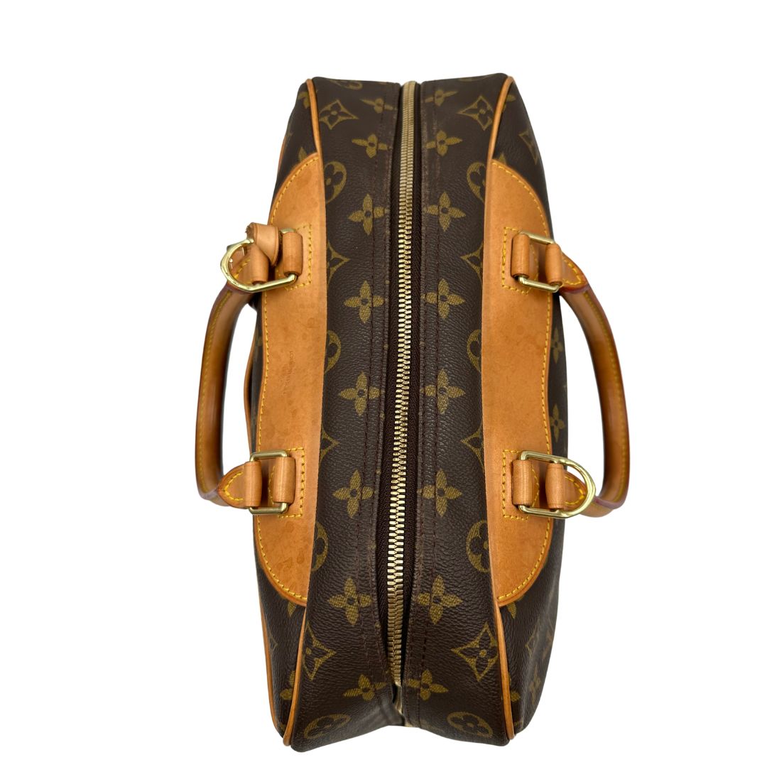 chiusura Borsa LV Deauville in tela monogram e vacchetta naturale, di lusso, originale, ottime condizioni. 