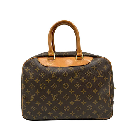 retro Borsa LV Deauville in tela monogram e vacchetta naturale, di lusso, originale, ottime condizioni.