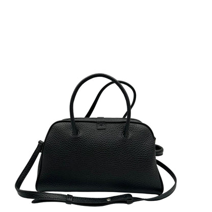 Retro, Borsa Jacquemus nella versione piccola in pelle martellata nera, da portare a mano o a tracolla. Originale, usata, di lusso, in condizioni eccellenti.