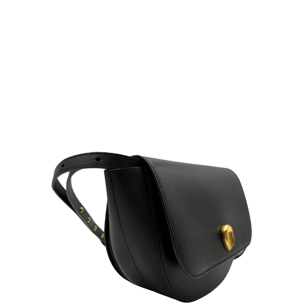 Borsa Wandler billy in pelle nera con hardware dorato. Indossabile a tracolla. Originale, usata, di lusso in ottime condizioni.
