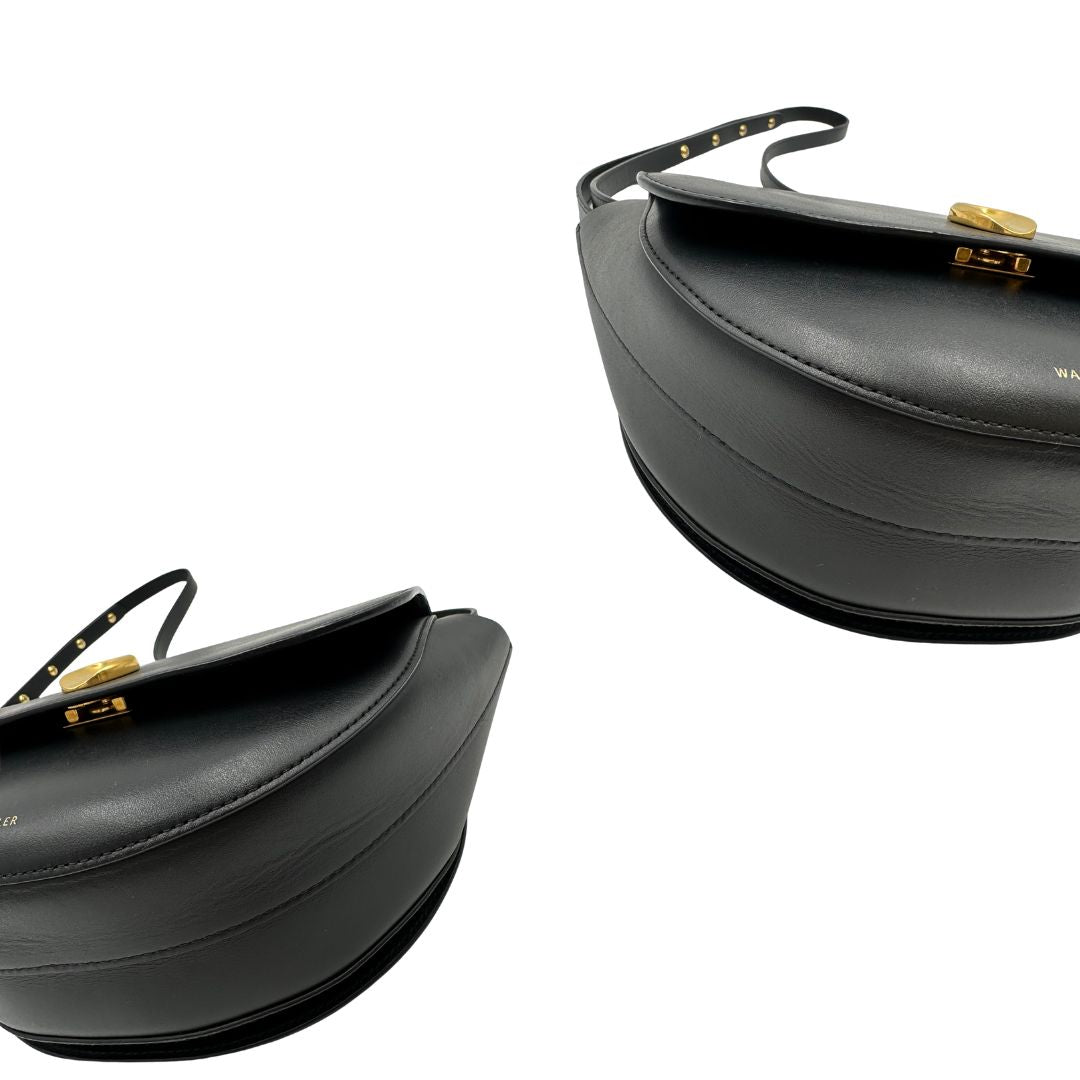 Borsa Wandler billy in pelle nera con hardware dorato. Indossabile a tracolla. Originale, usata, di lusso in ottime condizioni.
