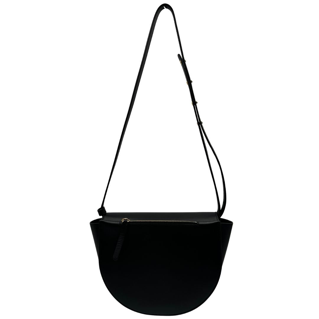 Borsa Wandler billy in pelle nera con hardware dorato. Indossabile a tracolla. Originale, usata, di lusso in ottime condizioni.