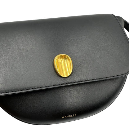 Borsa Wandler billy in pelle nera con hardware dorato. Indossabile a tracolla. Originale, usata, di lusso in ottime condizioni.