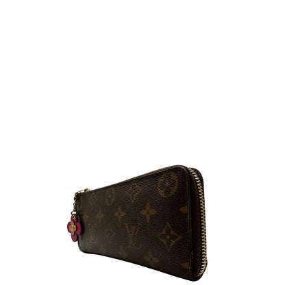 Portafoglio LV Clemence Limited Edition in canvas monogram impreziosito da charm floreale, di lusso, originale.