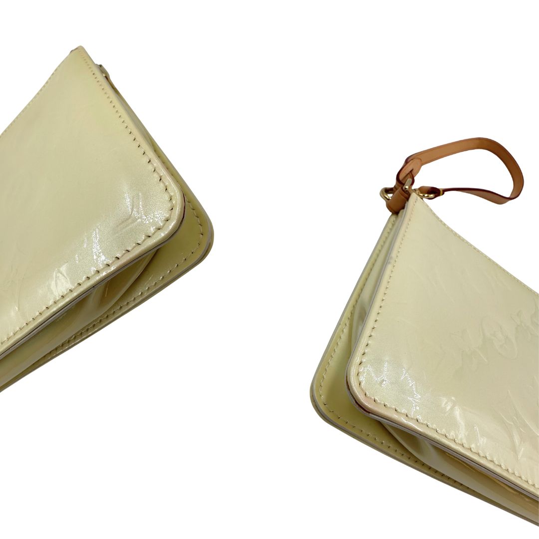 angoli Pochette LV Lexington in pelle vernis monogram color crema, di lusso, originale, ottime condizioni 