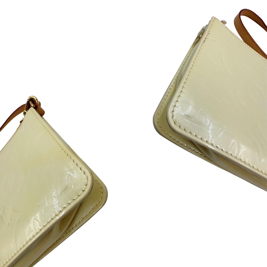 angoli Pochette LV Lexington in pelle vernis monogram color crema, di lusso, originale, ottime condizioni 