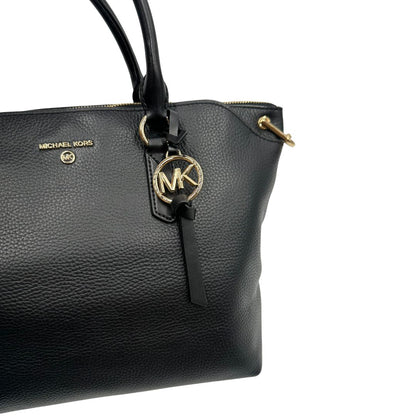  Borsa MK in pelle martellata nera, munita di una tracolla e doppi manici, di lusso, originale, ottime condizioni