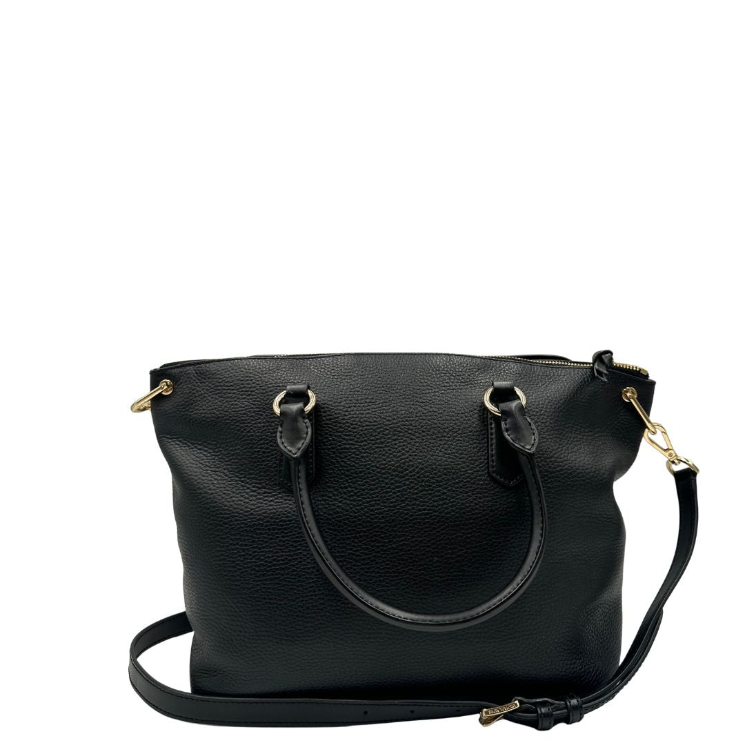 retro  Borsa MK in pelle martellata nera, munita di una tracolla e doppi manici, di lusso, originale, ottime condizioni