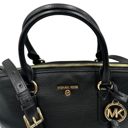 manici  Borsa MK in pelle martellata nera, munita di una tracolla e doppi manici, di lusso, originale, ottime condizioni