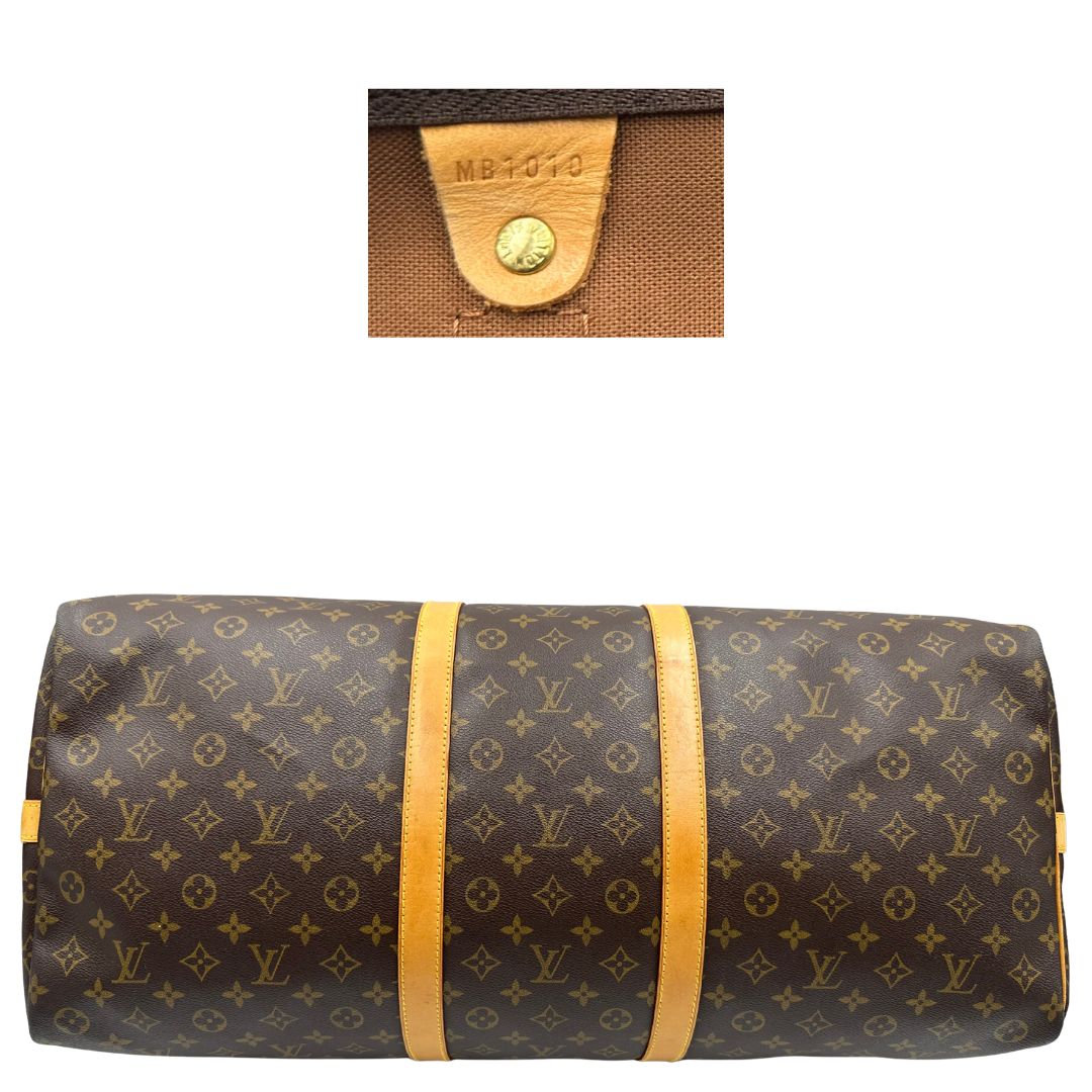 base  Borsone Louis Vuitton Keepall nella misura 60 in canvas marrone monogram e finiture in vacchetta naturale, di lusso, originale, ottime condizioni, usato. 