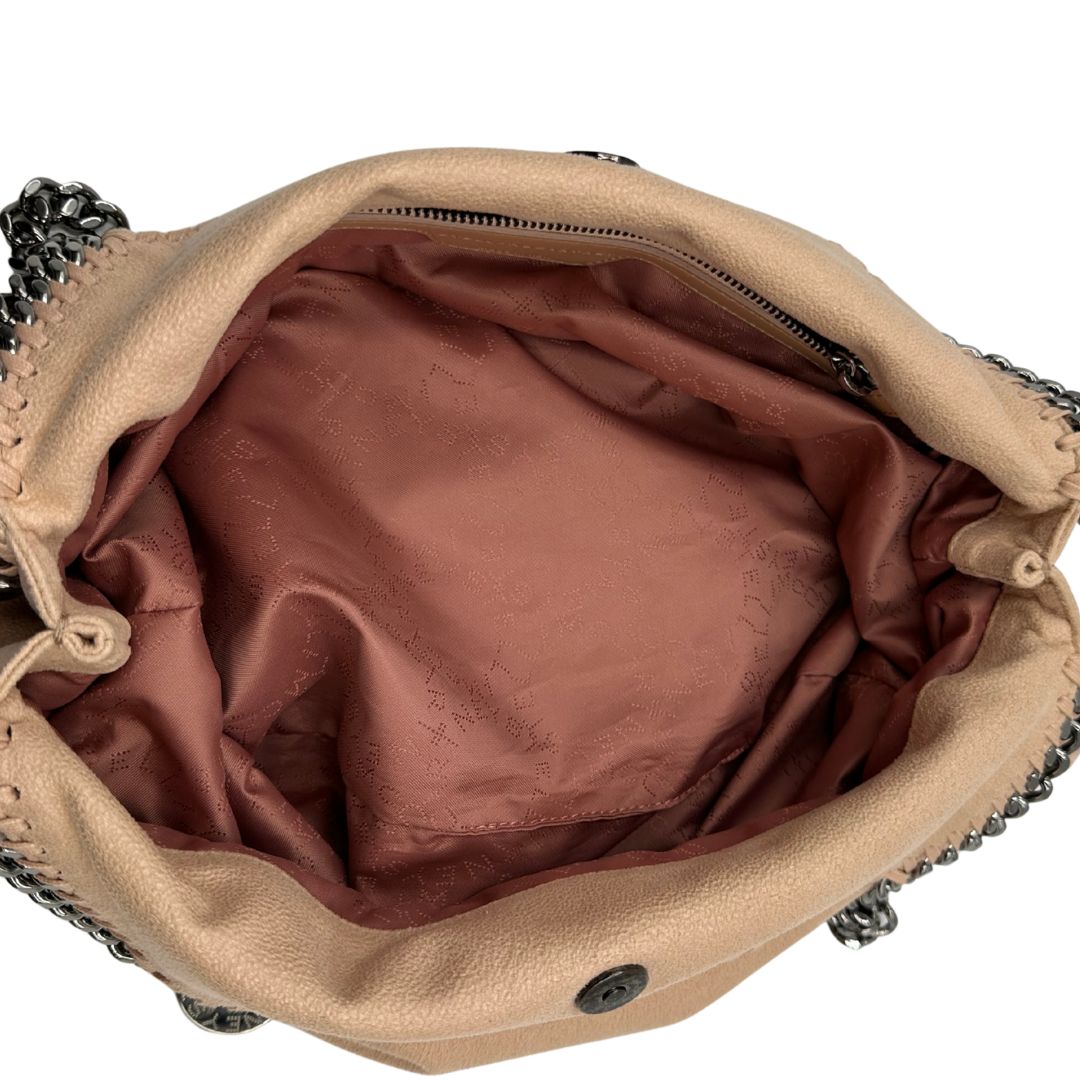 intgerno  Borsa Falabella nella versione fold over tote color rosa cipria, di lusso, originale, ottime condizioni, usata 