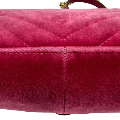 Borsa Gucci Marmont nella misura media in velluto rosa, di lusso, originale, buone condizioni, usata