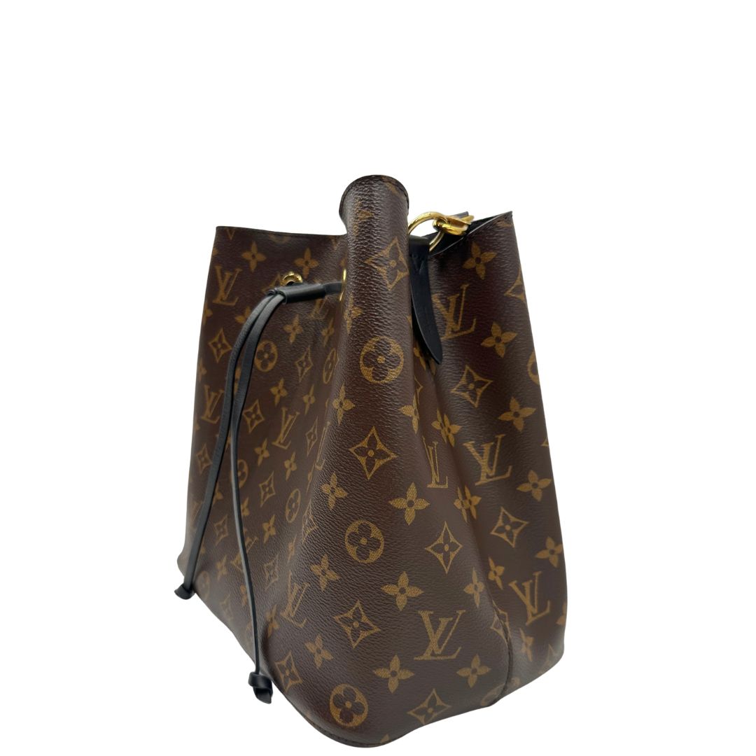 lato  Borsa LV in canvas monogrammato marrone e hardware dorato 