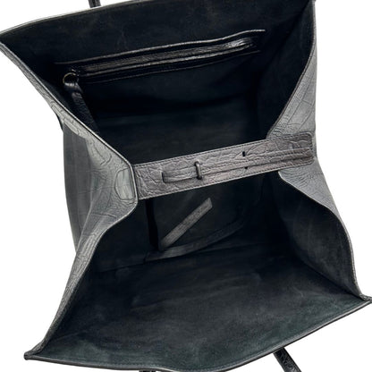 interno Borsa Celine Luggage Phantom in pelle nera trama cocco, munita di doppi manici stondati, di lusso, originale, ottime condizioni, usata 