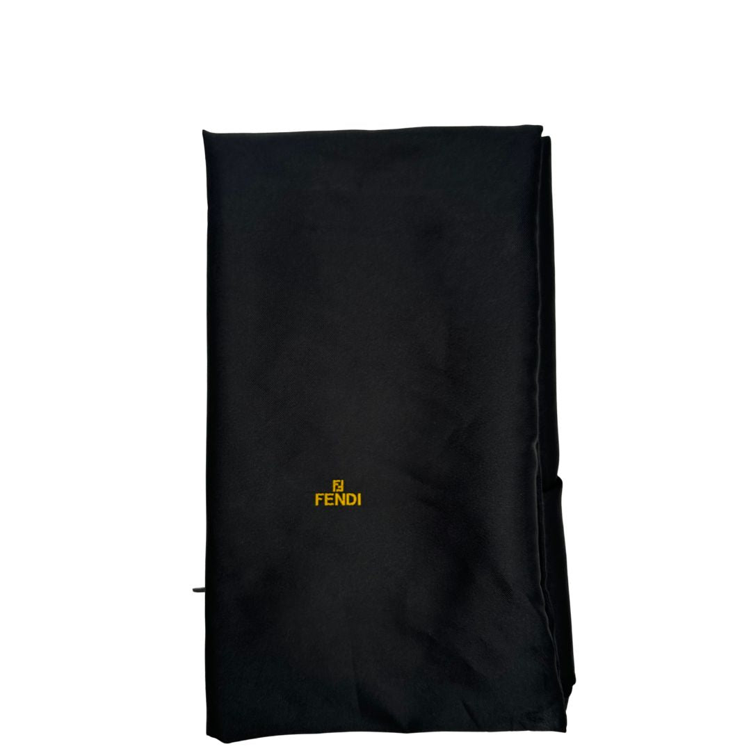  Borsa Fendi First in velluto nero a costine, munita di doppi manici in pelle