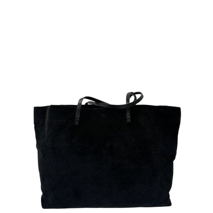  Borsa Fendi First in velluto nero a costine, munita di doppi manici in pelle