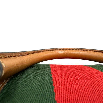 Bauletto Gucci Boston trama GG, impreziosito da striscia Web verde e rossa, di lusso, originale, discrete condizioni, usato