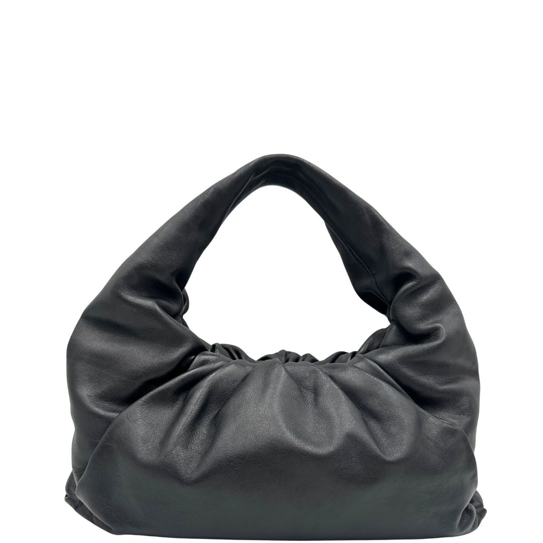 front  Borsa Bottega Veneta Hobo in morbida pelle nera, di lusso, originale, ottime condizioni, usata 