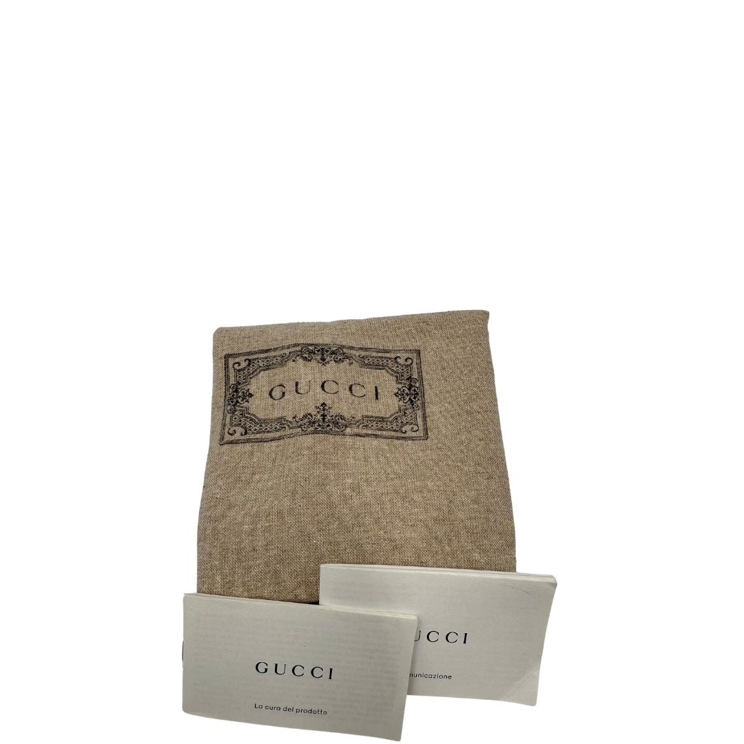 Borsa Gucci in tessuto beige con il monogramma in versione “Jumbo” e finiture in pelle marroni, munita di doppie tracolle, una in pelle amovibile e regolabile e una in tessuto Web verde e rosso amovibile e regolabile, di lusso, originale, eccellenti condizioni, usata