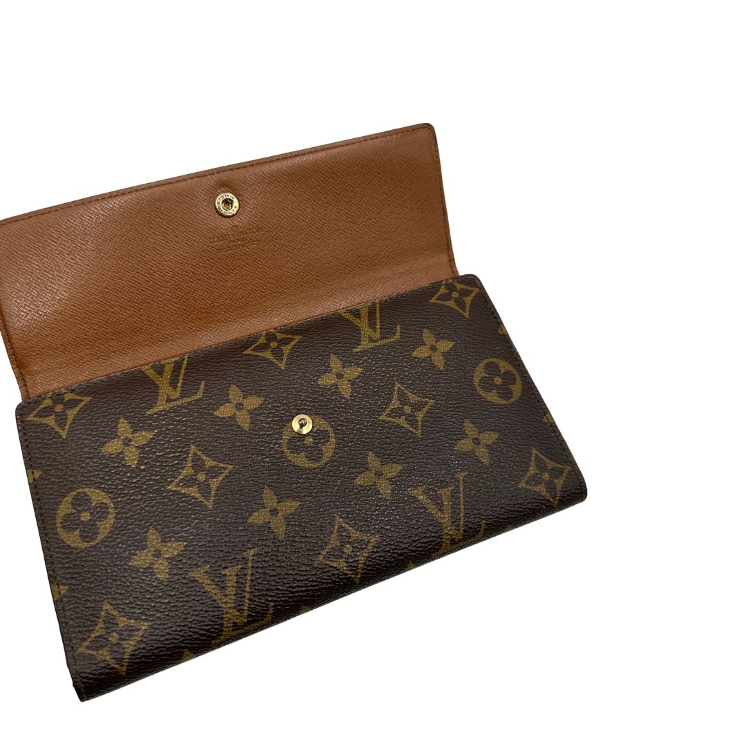 vPortafoglio Louis Vuitton in canvas monogrammato marrone, di lusso, originale, ottime condizioni, usata