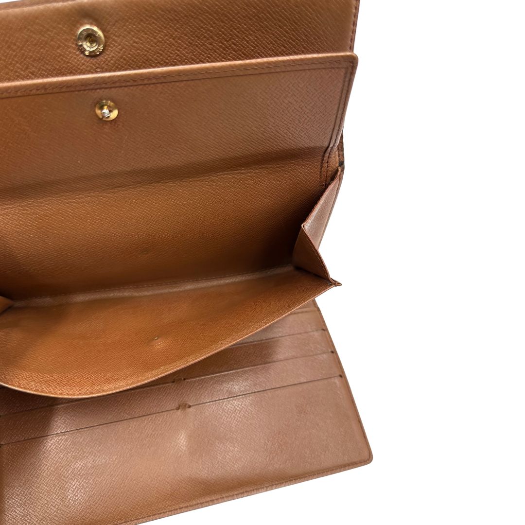 Portafoglio Louis Vuitton in canvas monogrammato marrone, di lusso, originale, ottime condizioni, usata