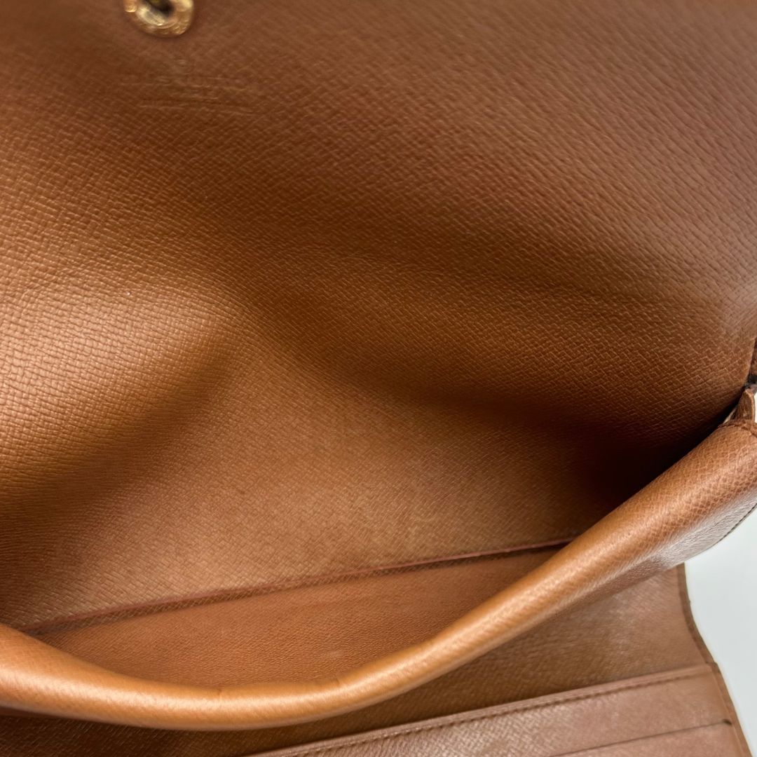 Portafoglio Louis Vuitton in canvas monogrammato marrone, di lusso, originale, ottime condizioni, usata