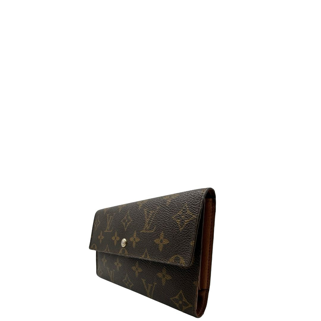 Portafoglio Louis Vuitton in canvas monogrammato marrone, di lusso, originale, ottime condizioni, usata