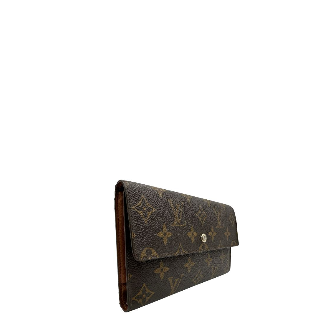Portafoglio Louis Vuitton in canvas monogrammato marrone, di lusso, originale, ottime condizioni, usata