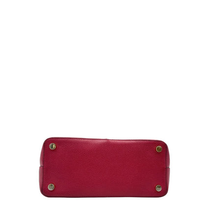 Borsa MK in pelle color magenta con hardware dorato, munita di doppi manici, da portare a spalla, di lusso, originale, ottime condizioni, usata