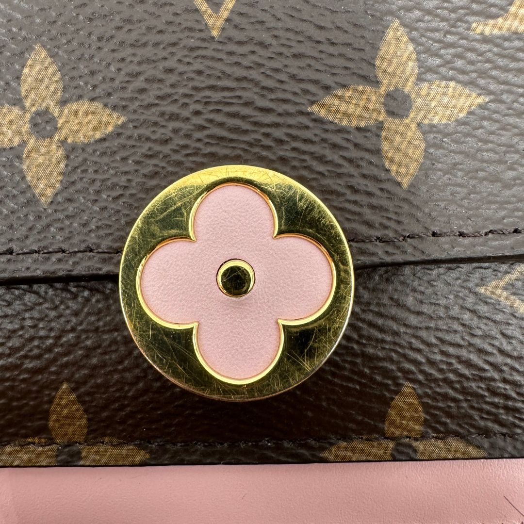  Borsa LV in canvas monogrammato marrone e hardware dorato con finiture in pelle rosa, di lusso, originale, ottime condizioni, usata 