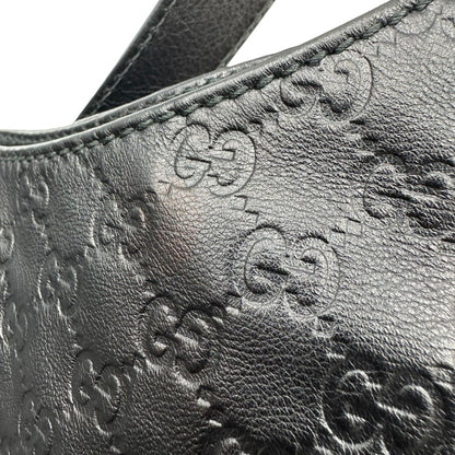  Borsa Gucci in pelle nera trama Guccissima, indossabile a spalla o a tracolla, di lusso, originale, ottime condizioni, usata