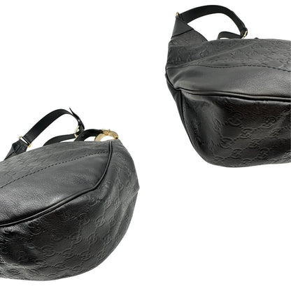  Borsa Gucci in pelle nera trama Guccissima, indossabile a spalla o a tracolla, di lusso, originale, ottime condizioni, usata