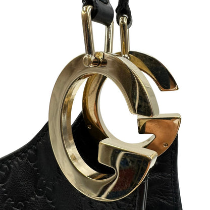  Borsa Gucci in pelle nera trama Guccissima, indossabile a spalla o a tracolla, di lusso, originale, ottime condizioni, usata
