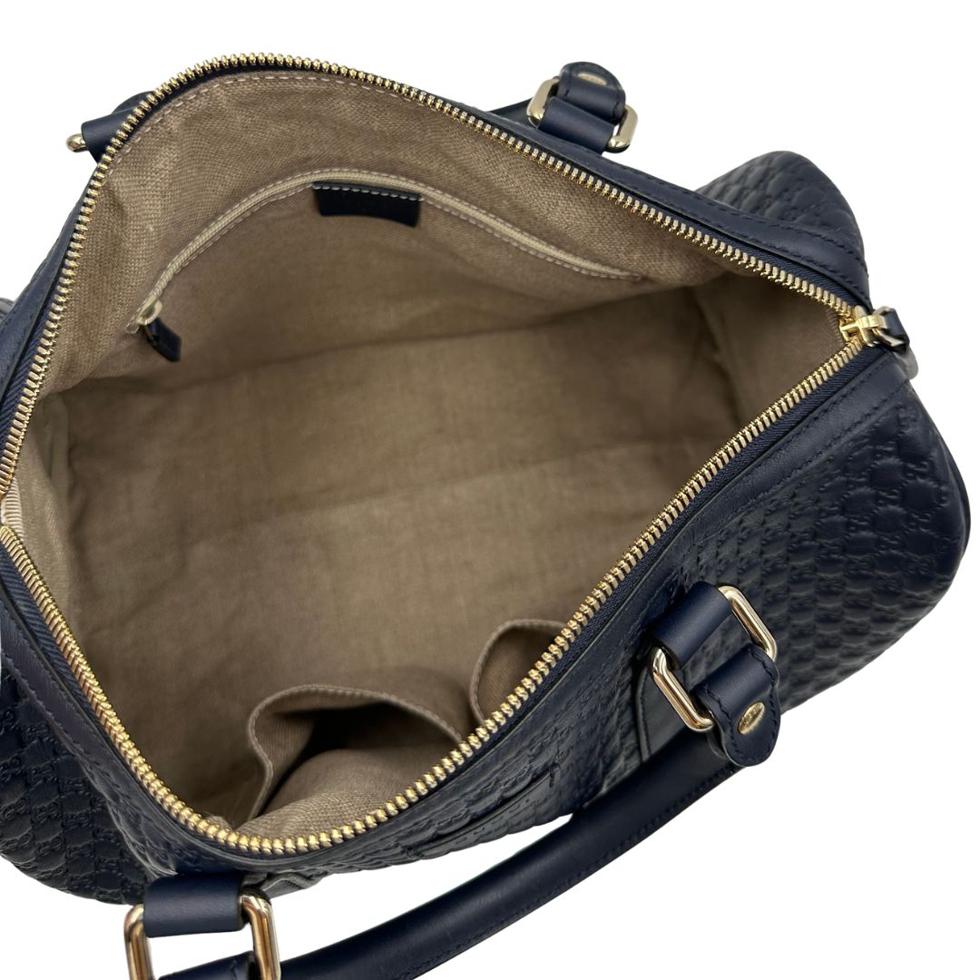 Bauletto Gucci Boston microguccissima blu