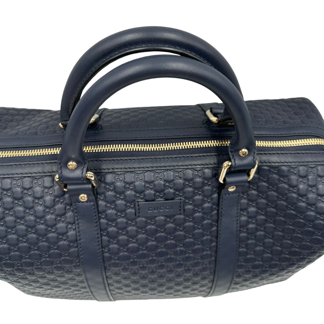 Bauletto Gucci Boston microguccissima blu
