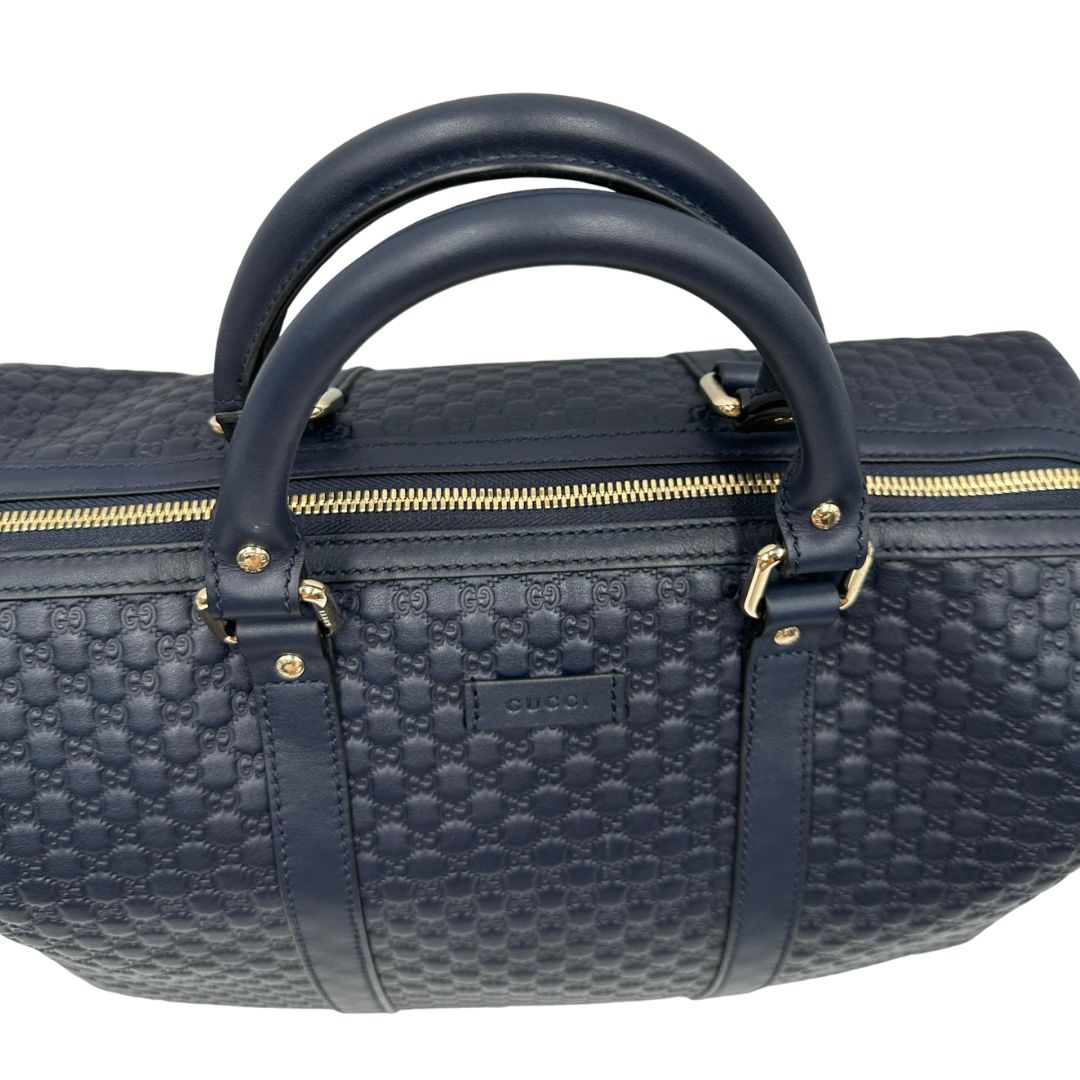 Bauletto Gucci Boston microguccissima blu